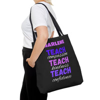 Load image into Gallery viewer, "Teach Compassion. Teach Kindness. Teach Confidence." 1 - Canvas Tote 18" x 18" - PERSONALIZED