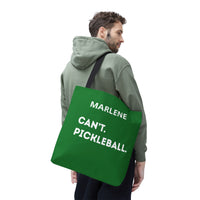 Load image into Gallery viewer, "Can't Pickleball" 2 - Canvas Tote 18" x 18" - PERSONALIZED
