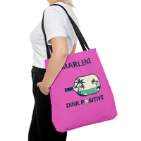 Load image into Gallery viewer, "Dink Positive" 3 - Canvas Tote 18" x 18" - PERSONALIZED