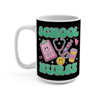 Load image into Gallery viewer, "School Nurse" 2 15oz Ceramic Mug Cute Nurse Tools Design Gift for School Nurses Printed On Demand