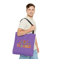 Load image into Gallery viewer, "Teacher. Teach Them. Love Them. Watch Them Grow." 2 - Canvas Tote 18" x 18"