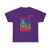 Load image into Gallery viewer, "Nurse Live Love Heal" 2 - Gildan 5000 Heavy Cotton Tee - PERSONALIZED