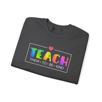 Load image into Gallery viewer, "Teach Them To Be Kind" 2 - Gildan 18000 Crewneck Sweatshirt