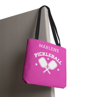 Load image into Gallery viewer, "Pickleball Crossed Paddles" 1 - Canvas Tote 18" x 18" - PERSONALIZED