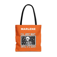 Load image into Gallery viewer, "I'll Just Wait Until It's Quiet" 1 - Canvas Tote 18" x 18" - PERSONALIZED