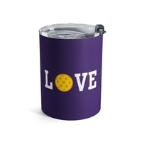 Load image into Gallery viewer, "Love Pickleball" 1 - Yellow - Tumbler 10oz - PERSONALIZED