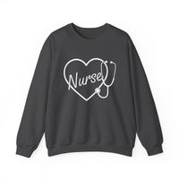 Load image into Gallery viewer, "Nurse Heart Stethoscope" 4 - Gildan 18000 Crewneck Sweatshirt