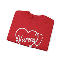 Load image into Gallery viewer, "Nurse Heart Stethoscope" 4 - Gildan 18000 Crewneck Sweatshirt