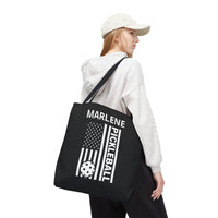 Load image into Gallery viewer, "Pickleball Flag" 1 - Canvas Tote 18" x 18" - PERSONALIZED