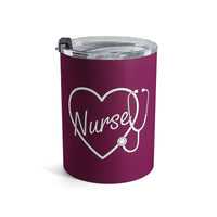 Load image into Gallery viewer, "Nurse Heart Stethoscope" 4 - Tumbler 10oz - PERSONALIZED