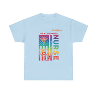 Load image into Gallery viewer, "Nurse Live Love Heal" 2 - Gildan 5000 Heavy Cotton Tee - PERSONALIZED