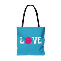 Load image into Gallery viewer, "LOVE Pickleball" 1 - Pink - Canvas Tote 18" x 18"