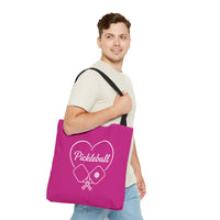 Load image into Gallery viewer, "Pickleball With Heart" 2 - Canvas Tote 18" x 18"