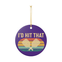 Load image into Gallery viewer, "I'd Hit That" 2 - 3 Inch Ceramic Ornament Retro Pickleball Gift