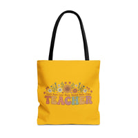 Load image into Gallery viewer, "Teacher. Teach Them. Love Them. Watch Them Grow." 3 - Canvas Tote 18" x 18"