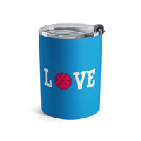 Load image into Gallery viewer, "Love Pickleball" 1 - Pink - Tumbler 10oz - PERSONALIZED