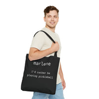 Load image into Gallery viewer, "I'd Rather Be Playing Pickleball" 1 - Canvas Tote 18" x 18" - PERSONALIZED
