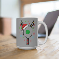 Load image into Gallery viewer, "Pickleball Paddle Santa Hat" 1 15 oz Mug Ceramic Holiday Gift