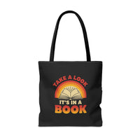 Load image into Gallery viewer, "Take a Look. It's In a Book" - Canvas Tote 18" x 18" - PERSONALIZED