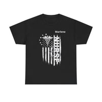 Load image into Gallery viewer, "Nurse Flag" 1 - Gildan 5000 Heavy Cotton Tee - PERSONALIZED