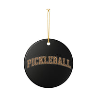 Load image into Gallery viewer, "Pickleball Leopard" - 3 Inch Ceramic Ornament Pickleball Gift
