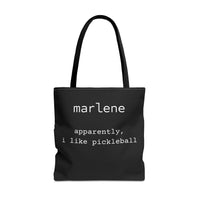 Load image into Gallery viewer, "Apparently I Like Pickleball" 1 - Canvas Tote 18" x 18" - PERSONALIZED