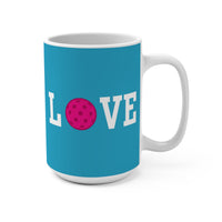 Load image into Gallery viewer, "Love Pickleball" 1 Pink 15 oz Mug Ceramic Pickleball Gift