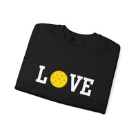 Load image into Gallery viewer, "LOVE Pickleball" 1 - Yellow - Gildan 18000 Crewneck Sweatshirt