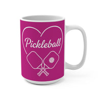 Load image into Gallery viewer, "Pickleball With Heart" 2 15 oz Mug Ceramic Pickleball Gift
