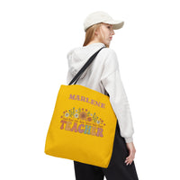 Load image into Gallery viewer, "Teacher. Teach Them. Love Them. Watch Them Grow." 3 - Canvas Tote 18" x 18" - PERSONALIZED