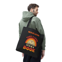 Load image into Gallery viewer, "Take a Look. It's In a Book" - Canvas Tote 18" x 18" - PERSONALIZED