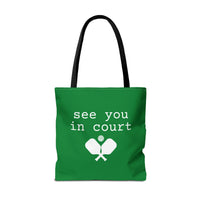 Load image into Gallery viewer, "See You In Court" 1 - Canvas Tote 18" x 18" - PERSONALIZED