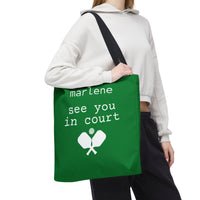 Load image into Gallery viewer, "See You In Court" 1 - Canvas Tote 18" x 18" - PERSONALIZED