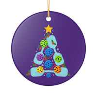 Load image into Gallery viewer, "Pickleball Christmas Tree" 3 - 3 Inch Ceramic Ornament