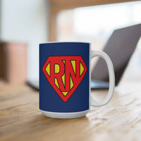 Load image into Gallery viewer, "RN Superhero Shield" 1 - Ceramic Mug 15oz - PERSONALIZED