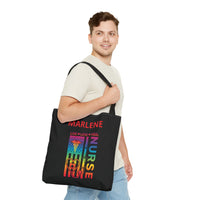 Load image into Gallery viewer, "Nurse Live Love Heal" 2 - Canvas Tote 18" x 18" - PERSONALIZED