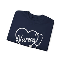 Load image into Gallery viewer, "Nurse Heart Stethoscope" 4 - Gildan 18000 Crewneck Sweatshirt