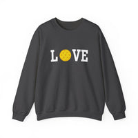 Load image into Gallery viewer, "LOVE Pickleball" 1 - Yellow - Gildan 18000 Crewneck Sweatshirt