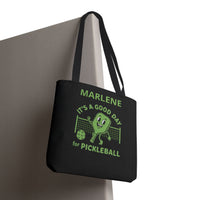 Load image into Gallery viewer, "It's A Good Day To Play Pickleball" 5 - Canvas Tote 18" x 18" - PERSONALIZED
