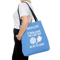 Load image into Gallery viewer, "If You're Looking For A Soft Serve Go Get Ice Cream" 1 - Canvas Tote 18" x 18" - PERSONALIZED