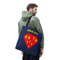 Load image into Gallery viewer, "RN Superhero Shield" 1 - Canvas Tote 18" x 18" - PERSONALIZED