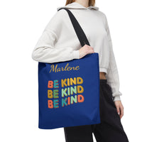 Load image into Gallery viewer, "Be Kind Repeated" 2 - Canvas Tote 18" x 18" - PERSONALIZED