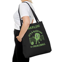 Load image into Gallery viewer, "It's A Good Day To Play Pickleball" 5 - Canvas Tote 18" x 18" - PERSONALIZED