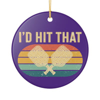 Load image into Gallery viewer, "I'd Hit That" 2 - 3 Inch Ceramic Ornament Retro Pickleball Gift