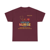 Load image into Gallery viewer, "Vintage Nurse" 1 - Gildan 5000 Heavy Cotton Tee - PERSONALIZED