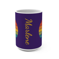 Load image into Gallery viewer, "Pickleball Paddle Ball Retro Circle" 2 - Ceramic Mug 15oz - PERSONALIZED