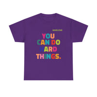 Load image into Gallery viewer, "You Can Do Hard Things" 2 - Gildan 5000 Heavy Cotton Tee - PERSONALIZED