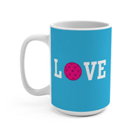 Load image into Gallery viewer, "Love Pickleball" 1 - Pink - Ceramic Mug 15oz - PERSONALIZED