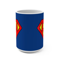 Load image into Gallery viewer, "RN" Superhero Shield Ceramic Mug — 15oz Nurse Coffee Cup | Printed On Demand • Perfect Nurse Gift