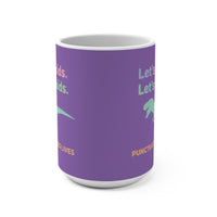 Load image into Gallery viewer, "Let's Eat, Kids. Let’s Eat, Kids." 15oz Ceramic Mug 2 — Dinosaur + Punctuation Saves Lives | Funny Teacher Gift